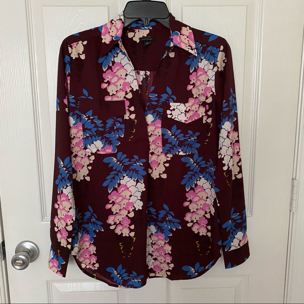 ANN TAYLOR Blouse Floral Print Size-XS